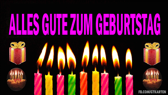 Kuchenkerzen, Geburtstagsgruß-GIF