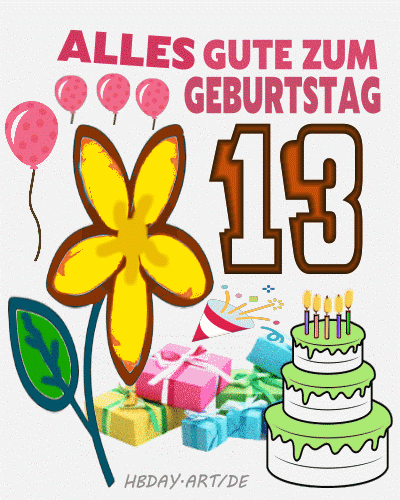 13 Jahre Geburtstagsgrußkarte