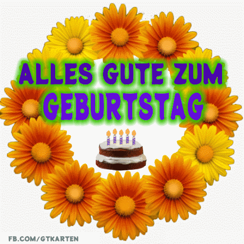 GELBE BLUMEN, GEBURTSTAG GIF